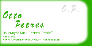 otto petres business card